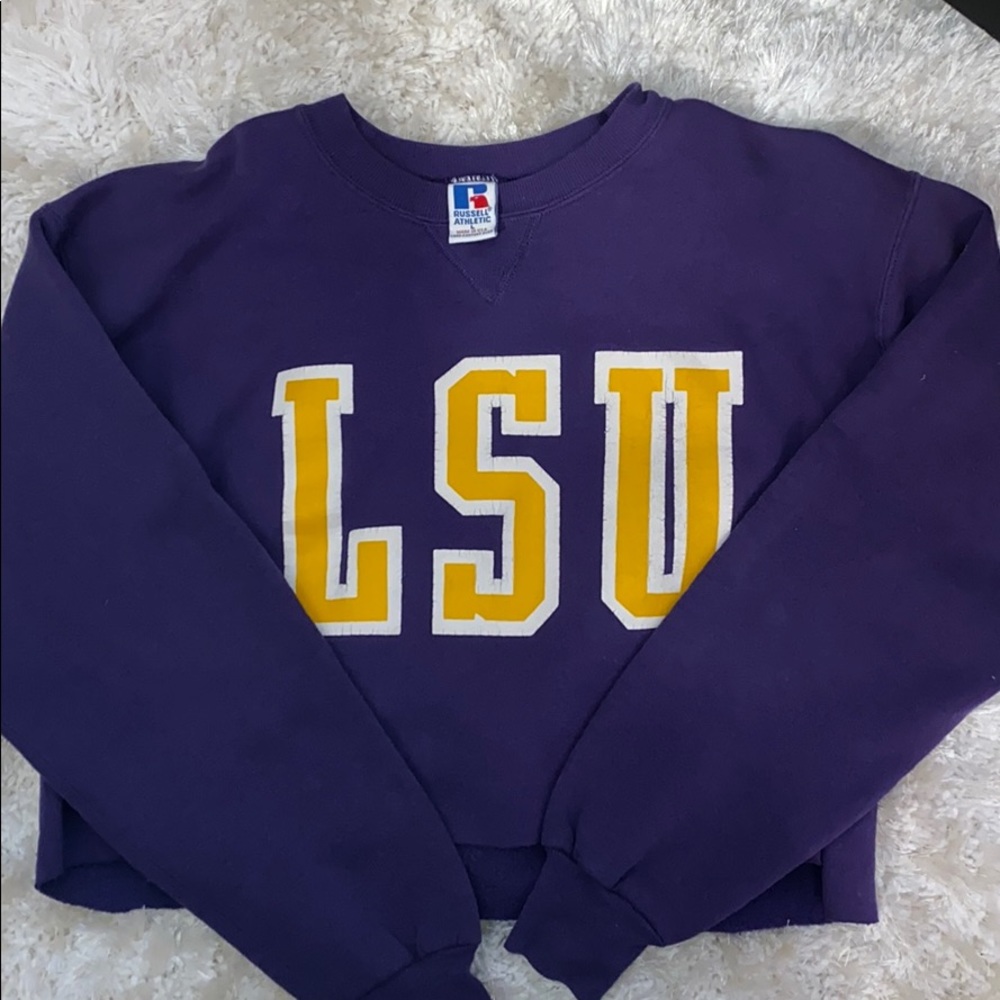 lsu cropped crew neck